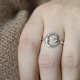 Bague en argent - lune et étoile