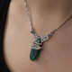 Collier en argent et agate verte