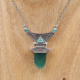 Collier en argent et agate verte