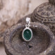 Pendentif en argent et agate verte