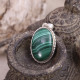 Pendentif en argent et malachite