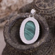 Pendentif en argent et malachite