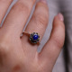 Bague d'exception en argent avec lapis lazuli et marcassites