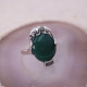 Bague d'exception en argent avec agate verte et marcassites