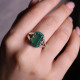 Bague d'exception en argent avec agate verte et marcassites