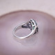 Bague d'exception en argent avec agate verte et marcassites