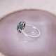 Bague d'exception en argent avec agate verte et marcassites