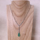 Collier d'exception en argent avec agate verte et marcassites