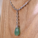 Collier d'exception en argent avec agate verte et marcassites