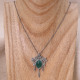 Collier d'exception en argent avec agate verte et marcassites