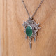 Collier d'exception en argent avec agate verte et marcassites