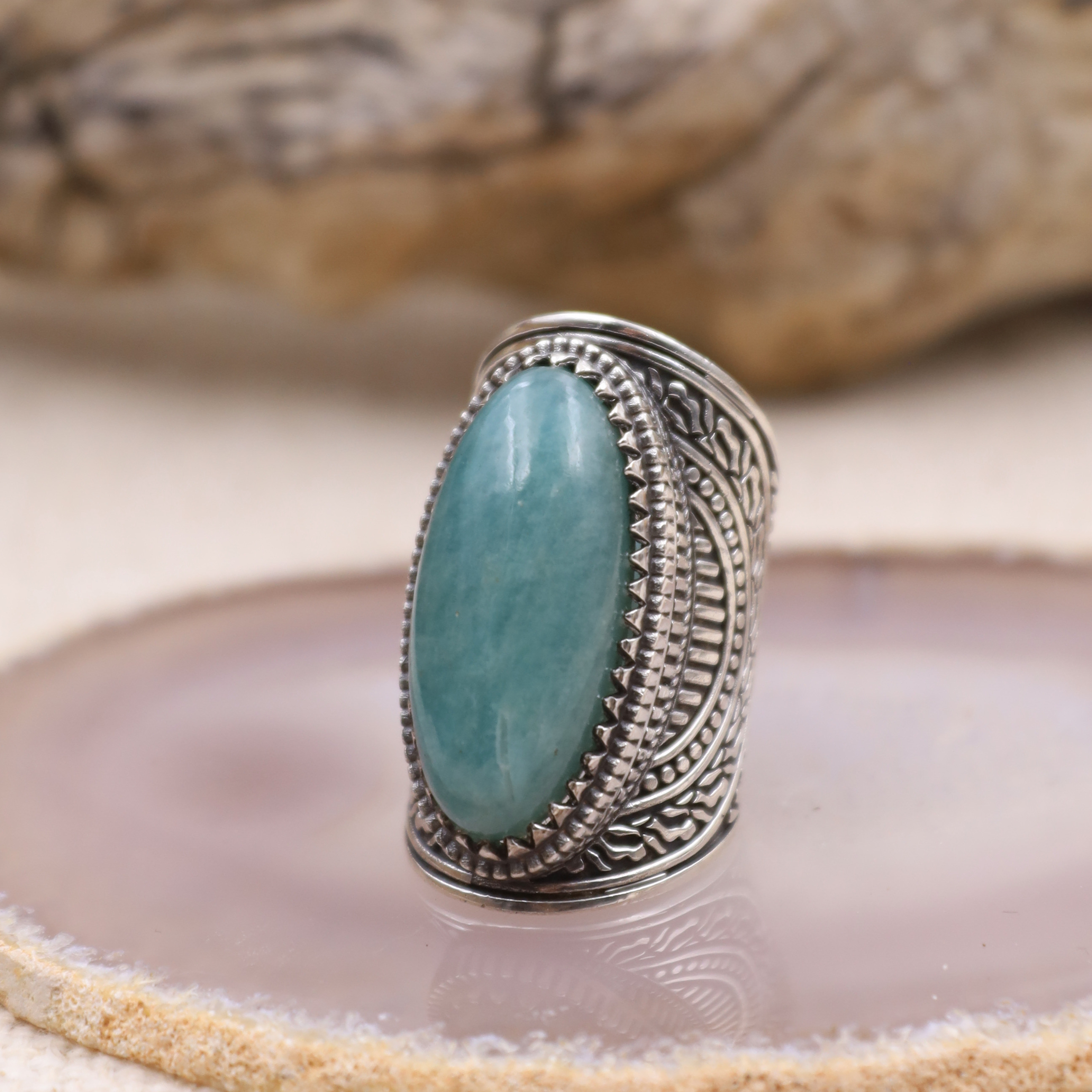 Bague hotsell amazonite argent
