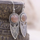 Boucles d'oreille en argent et pierre de lune chocolat