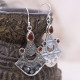 Boucles d'oreilles en argent et pierre cornaline et grenat