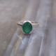 Bague en argent et agate verte