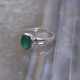 Bague en argent et agate verte