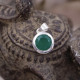 Pendentif en argent et agate verte