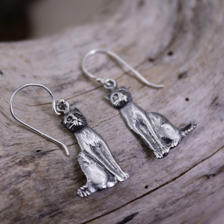 Boucles d'oreilles en argent - chat