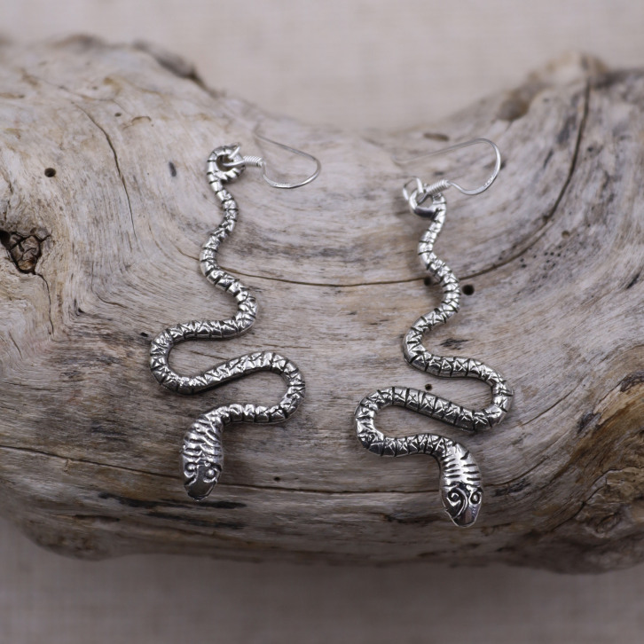 Boucles d'oreilles en argent - serpent