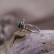 Bague en argent et agate verte