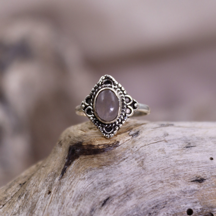 Bague en argent et quartz rose