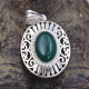 Pendentif en argent et agate verte