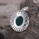 Pendentif en argent et agate verte