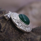 Pendentif en argent et agate verte