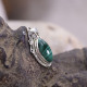 Pendentif en argent et malachite