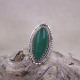 Bague en argent et pierre agate verte