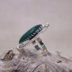 Bague en argent et pierre agate verte