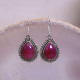 Boucles d'oreilles en argent et racine de rubis