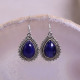 Boucles d'oreilles en argent et racine de saphir