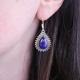 Boucles d'oreilles en argent et racine de saphir