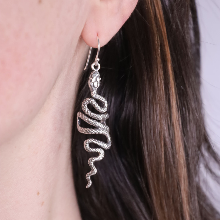 Boucles d'oreilles en argent - serpent