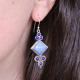 Boucles d'oreilles en argent, calcédoine et lapis lazuli