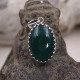 Pendentif en argent et agate verte