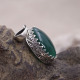 Pendentif en argent et agate verte