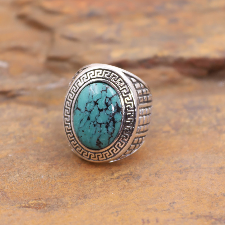 Bague en argent et turquoise