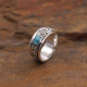 Bague anti-stress en argent et turquoise