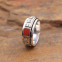 Bague anti-stress en argent et corail