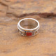 Bague anti-stress en argent et corail