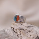 Bague en argent et turquoise cuivrée