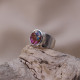 Bague en argent et turquoise cuivrée rose