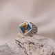 Bague en argent et turquoise cuivrée