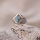 Bague en argent et turquoise cuivrée