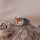 Bague en argent et turquoise cuivrée