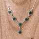 Collier en argent et agate verte