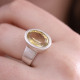 Bague en argent et citrine