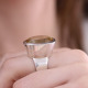 Bague en argent et citrine